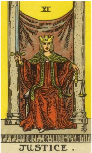 Tarot number 11 THE JUSTICE 1