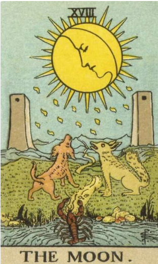 Tarot number 18 THE MOON 1